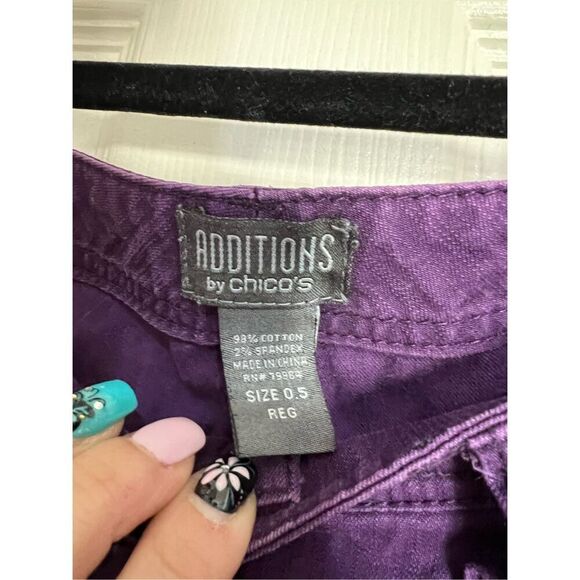 Additions by Chicos Jeans Womens Size 0.5 Small Purple Straight Leg Mid-Rise - Picture 3 of 7